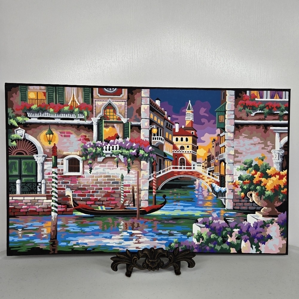 "Isn't it romantic?" Paint by Numbers‎ Finished Advanced Acrylic Painting Venice